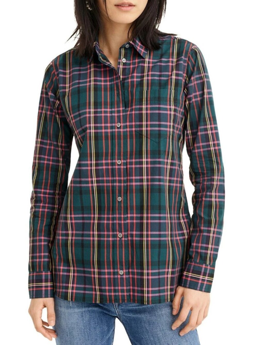 New J.Crew Sigature Cotton Tartan Shirt Green 6
